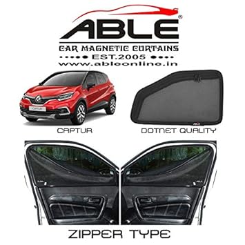 Able Dotnet Car Magnetic Sun Shade Curtains 4 Door with Zipper for Renault CAPTUR Set of 6 Pcs