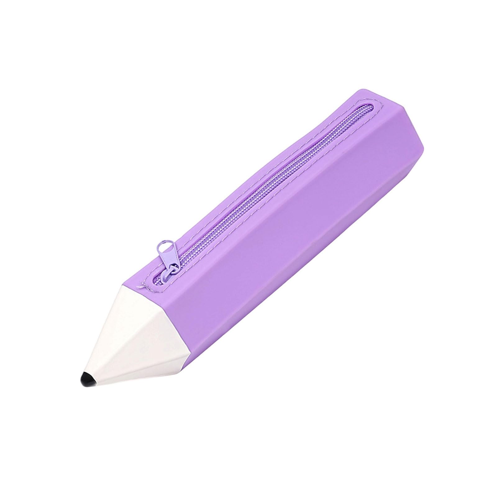 Maxtonser Pencils Shape Pencil Case Silicone Pen Bag Easy to Clean School Supplies for Organizing Pen Markers And Accessories