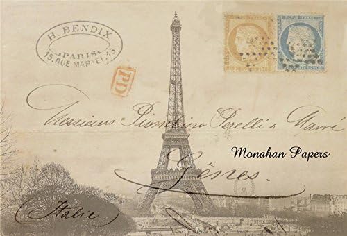 French Paper Dining Placemats - Set of 12 (H. Bendix Eiffel Tower)