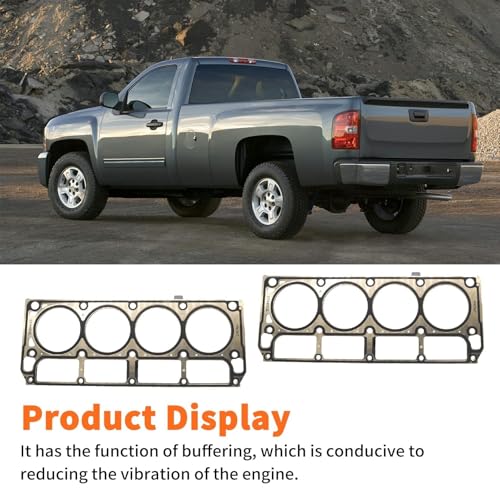 Image of 2 Pcs Cylinder Multi Layer Head Gasket Compatible with Silverado CTS-V Sierra 1500 H3 V8 Engines LS1 /LS6 LS 4.8L 5.3L 5.7L 2001-2014 12498544 12589226 26190PT