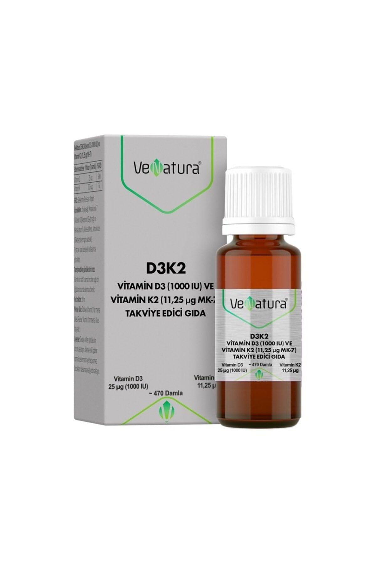 VeNatura Vitamin D3 K2 (11.25 MG) Damla 20 ml P03761