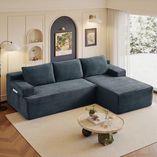96' Sectional Couches for Living Room Cloud Couch Sofa with L-Shape Upholstered Boneless Couchs...