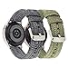 Mtozon 20mm Bands Compatible with Samsung Watch 5/ Galaxy Watch 4/ Watch 3 41mm/Galaxy Active 2 40mm 44mm/ Active 40mm Watch/Galaxy Watch 42mm, Canvas Replacement Wristbands, Charcoal + Green