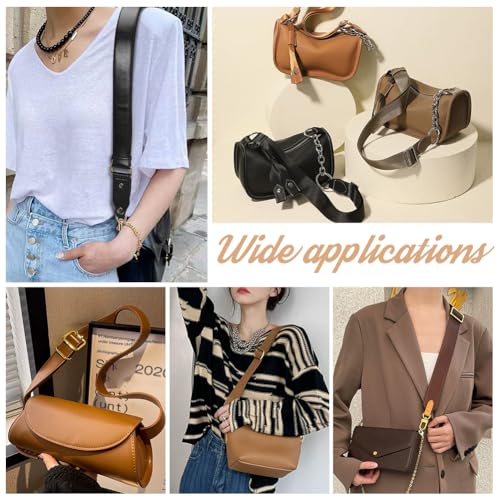 Image of PH PandaHall 4 Colors 1.5 Inch Leather Bag Wide Shoulder Strap, Leather Strap for Crossbody Bag, Replacement Wallet Strap, Removable Tote Bag Shoulder Strap with Gold Lobster Buckle