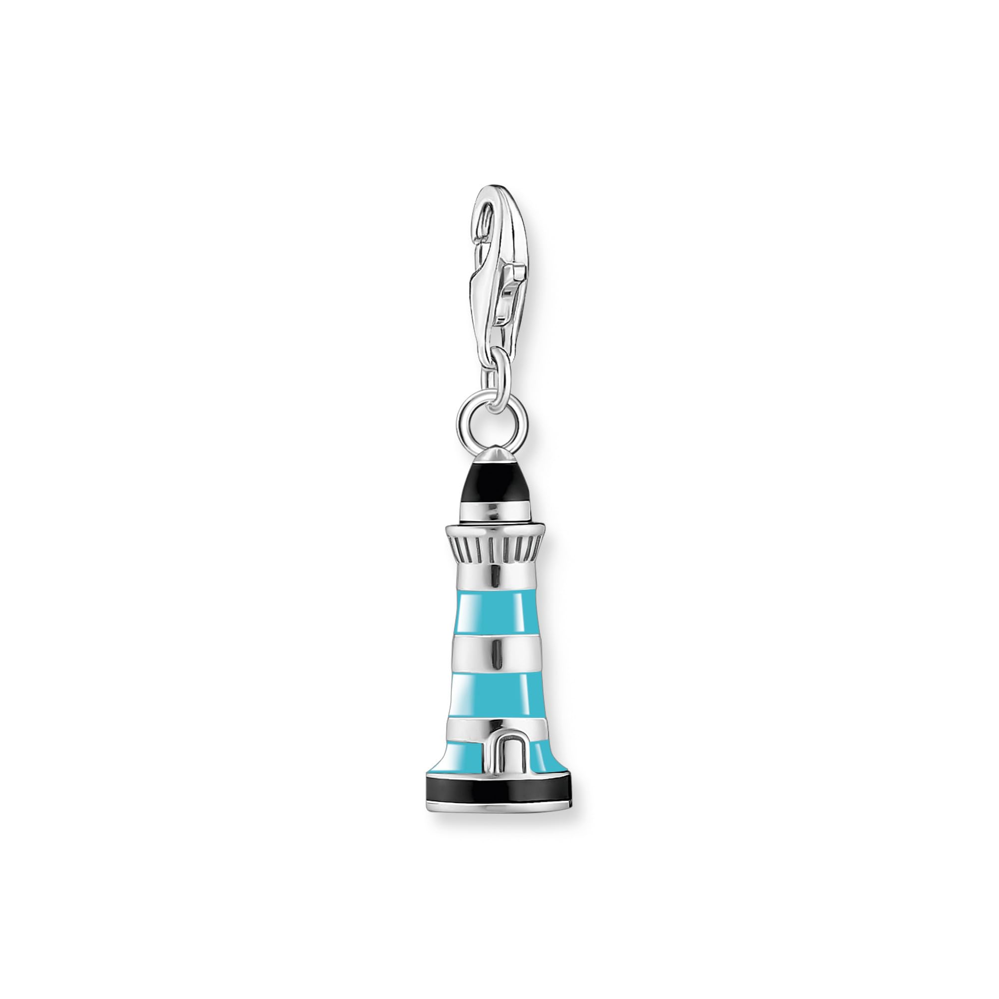 THOMAS SABO Charm-Anhänger türkiser Leuchtturm Silber 925 Sterlingsilber, Kaltemail