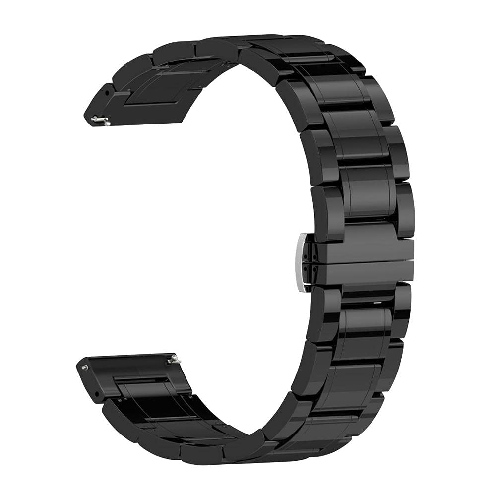 Overhil1s Watch Strap, 20mm 22mm 24mm Luxury Ceramic band for Women Men Watch Replacement Straps Smart Watch ceramic strap (Band Color : Black, Band Width : 24mm)