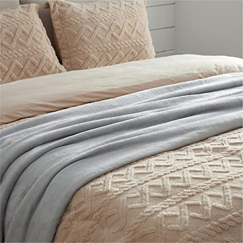 Image of Bedsure GentleSoft Fleece Blanket Twin XL - College Dorm Room Essentials for Guys and Girls Soft Warm Throw Blanket Dorm Room Decor, Light Grey 66x90 inches