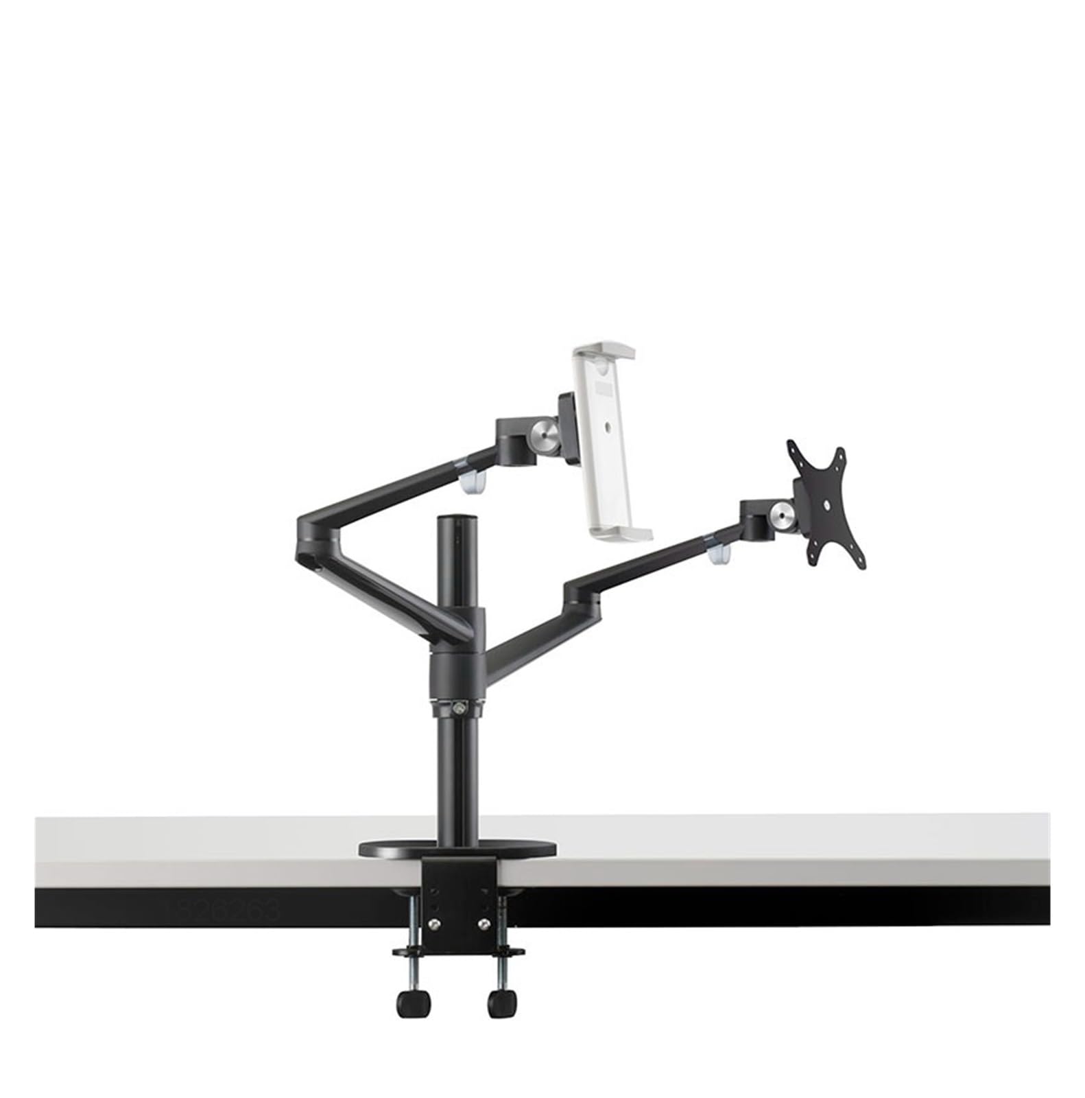 TKJfdTY Ol-3T Aluminum Alloy Height Adjustable Desktop Dual Arm 17-32 Inch Monitor Stand + 10-17 Inch Stand + 14 Inch Stand，Black