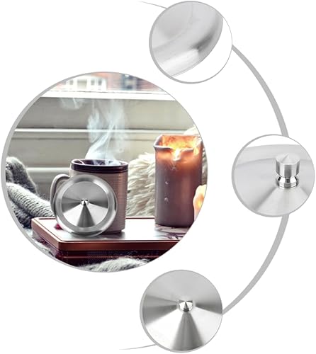 Miniatura 2 de Cabilock Prácticas tapas para tazas, paquete de 2 fundas para bebidas de acero inoxidable para preservación del calor
