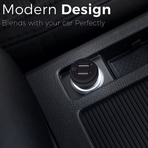 Image of iVoltaa 3.1A Dual Port Rapid Turbo Car Charger with Micro USB Cable (Black)