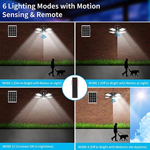Solar Shed Light Indoor/Outdoor Work In Daylight, Aqonsie 160Led 1200Lm Solar Pendant Light, 5-Leaf 120° Adjustable Solar Motion Sensor Light With Remote & 6 Lighting Modes For Shed Gazebo Barn Garage #TOP3