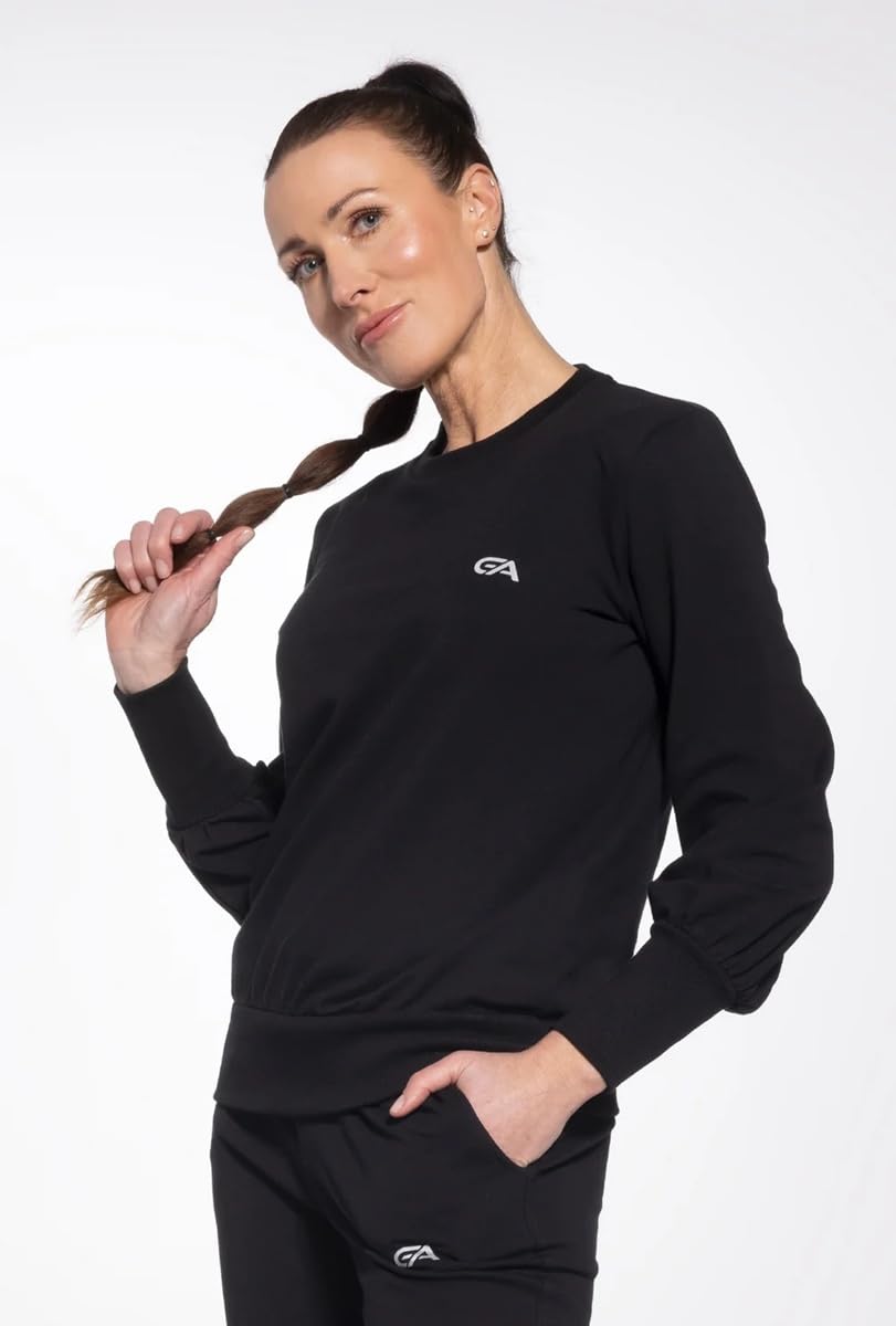 Gatta - Bluza Damska Dresowa Bawełniana - Sportowa Bluza bez Kaptura - Oddychająca, Miękka i Elastyczna - z Luźnymi Rękawami i Szerokimi Ściągaczami - Czarna - XL