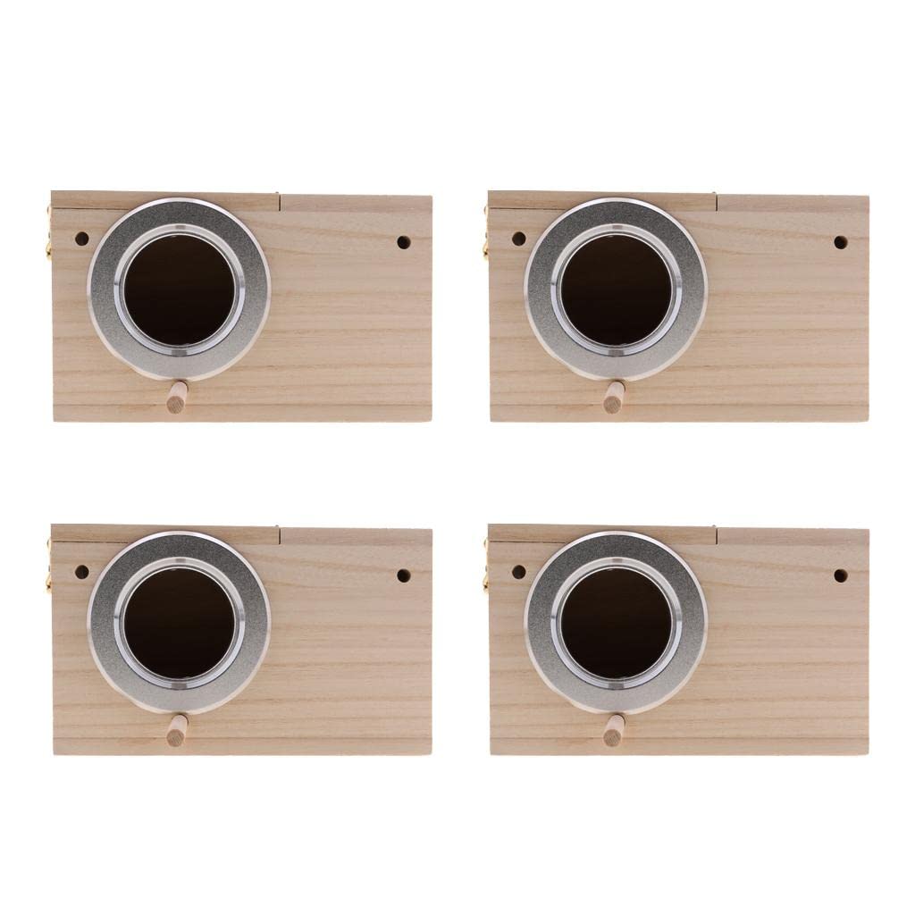 CALANDIS 4X Wooden Wild Bird Nest Box Nesting Feeding Feeder Station House & Stick | | Bird & Wildlife Accessories-image-13