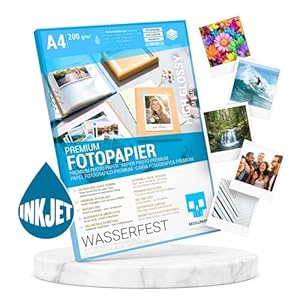 SKULLPAPER® Fotopapier A4 Hochglanz Premium | 50 Blatt 200 g/m² | Inkjet Tintenstrahldrucker | sofort trocken | wasserfest