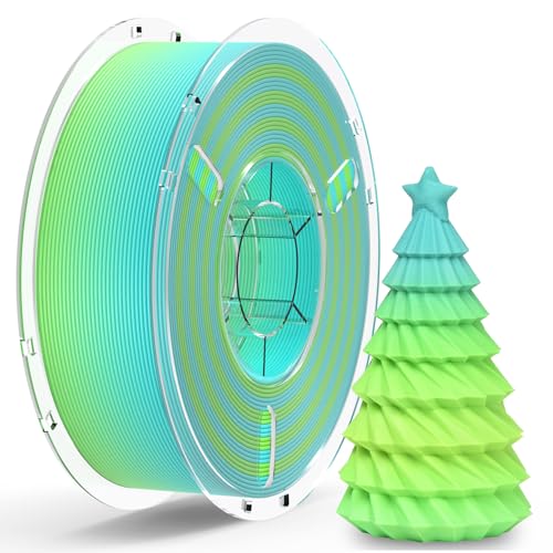Image of RAMBERY Matte Rainbow 3D Printing Filament Fast Color Change, Multi-Color PLA Filament for Most FDM 3D Printer, 1.75mm 1kg(2.2lbs), Matte Rainbow Blue-Green