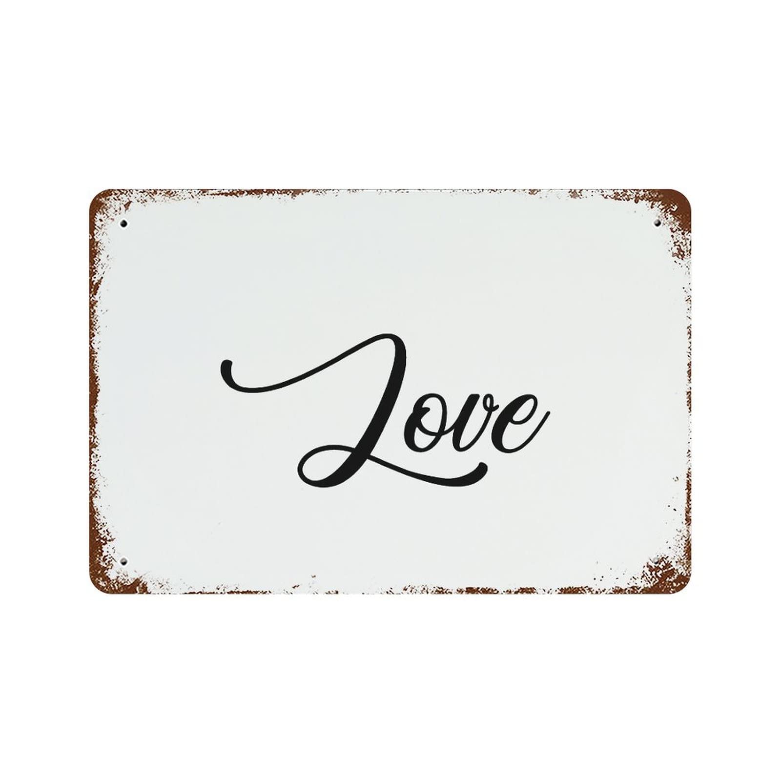 Panneau en aluminium Love avec message inspirant pour décoration de maison