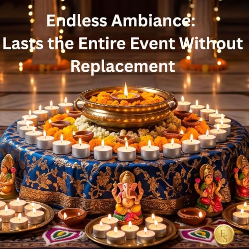 Image of Ein Sof Set of 500 Pcs Tea Lights for Home Decor - 9 Hours Burning Time, White, Non Scented, Jumbo Wax Tealight with Long Wick, Candle Light Dinner Birthday Decoration & Bedroom Diffuser T Lamp