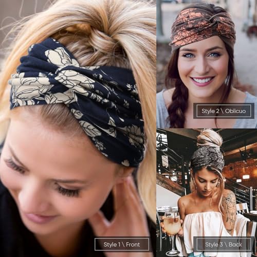 Image of DRESHOW 8 Pack Headbands for Women Yoga Knotted Headbands Elastic Criss Cross Hair Accessories Sports Head Wrap Non Slip