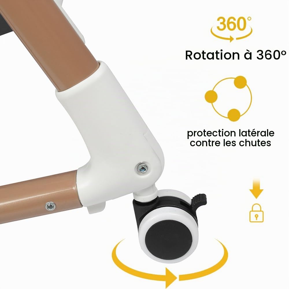 HUOLE Berceau pour Bébé avec Système de Fixation au Lit, Hauteur Réglable et Côtés Ventilés | Berceau Cododo Parfait pour Dormir Près de Bébé-90 x 60 x 90-115 cm - Noir + Or
