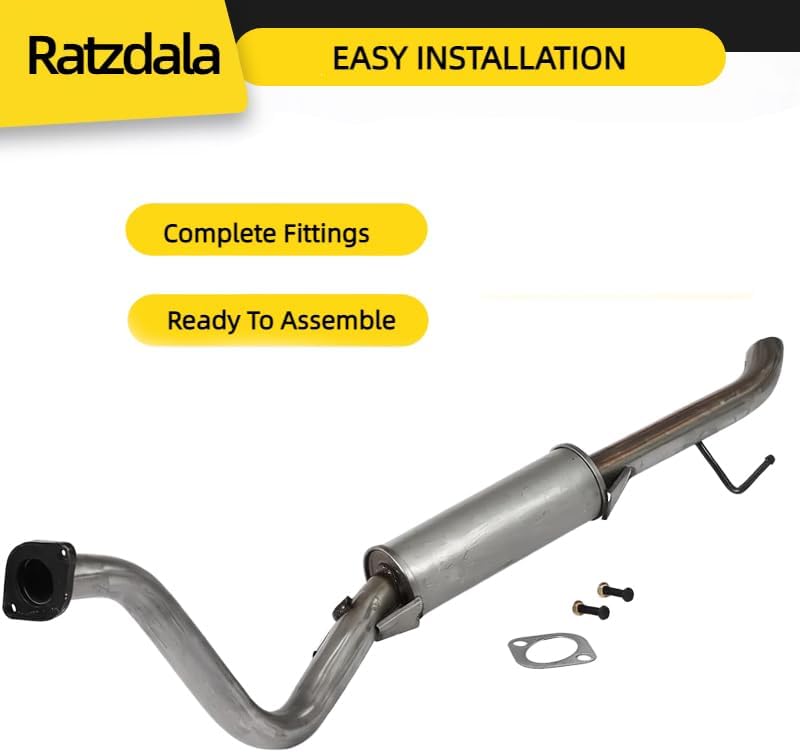 Ratzdala 54803 Stainless Steel Direct Fit Rear Exhaust Muffler Fit For Ford Escape 2.5L 2009-2012 (Hybrid, Limited, XLS, XLT) Mazda Tribute 2.5L 2009-2011 (I), New Replacement With Accessories
