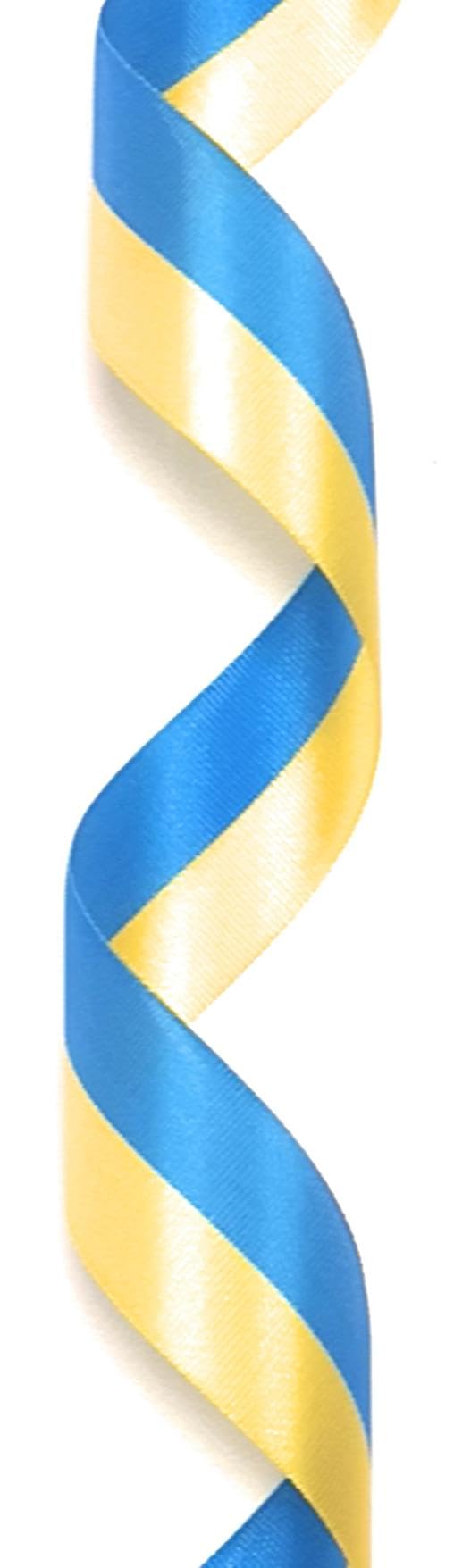Nationalband 25m x 25mm Blau Mittelblau - Gelb Vereinsband Ordensband Fanband Dekoband