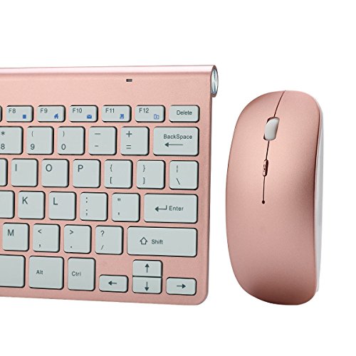 Set Tastiera e Mouse Senza Fili,KINGCOO Wireless