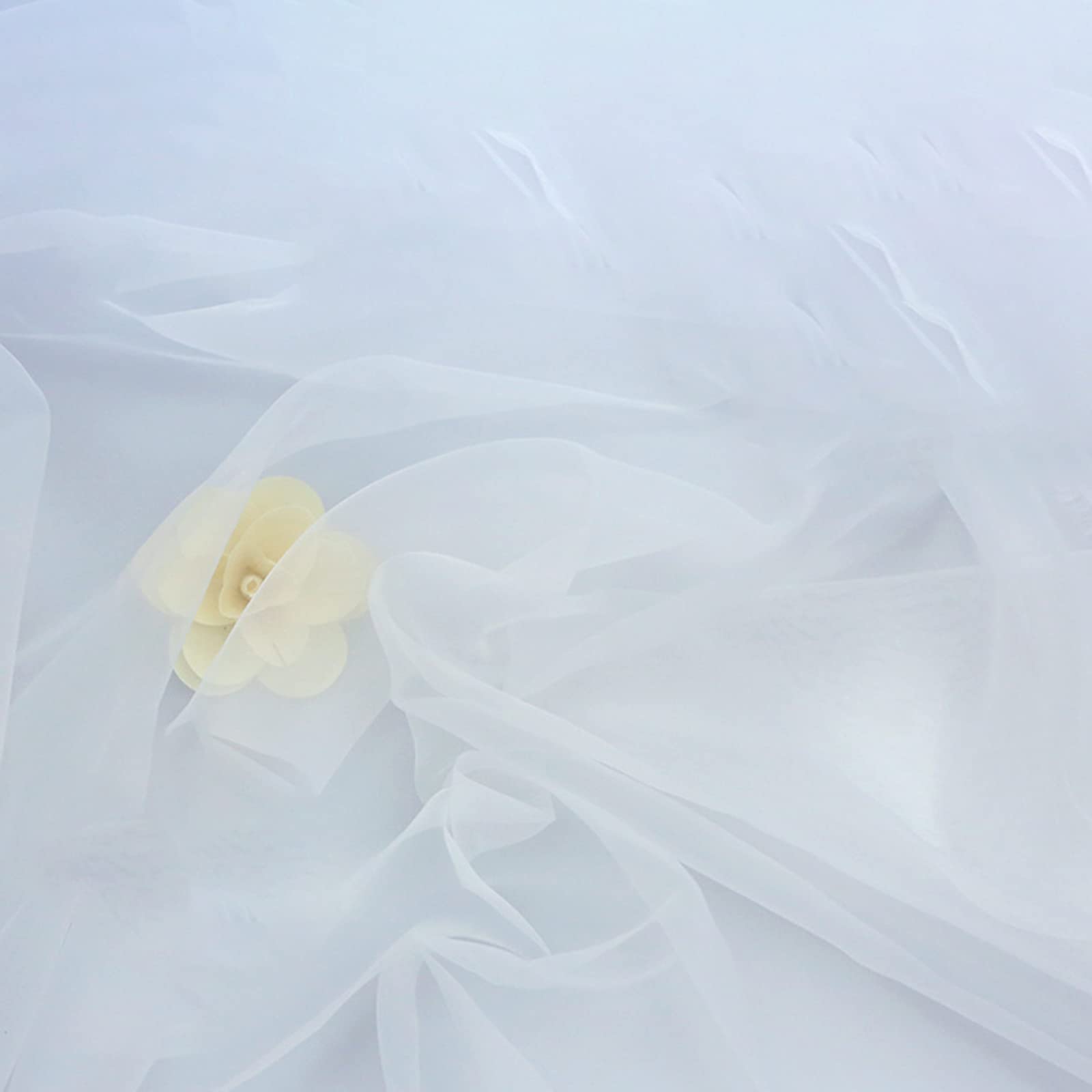 Organza Stoff Tüll Stoff 150 cm Breit Transparente Rolle Sheer Stoff Eleganter Dekorativer Stoff für Hochzeitsstuhl Tischdekoration Party DIY Crafts(Size:1.5 * 15m,Color:Weiß)