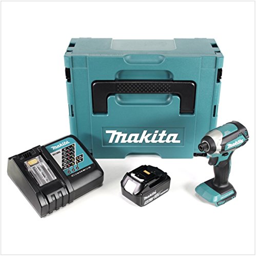 Makita DTD 153 RT1J - Atornillador de impacto inalámbrico (18 V, incluye batería de ion de litio BL 1850 B de 5,0 Ah,...