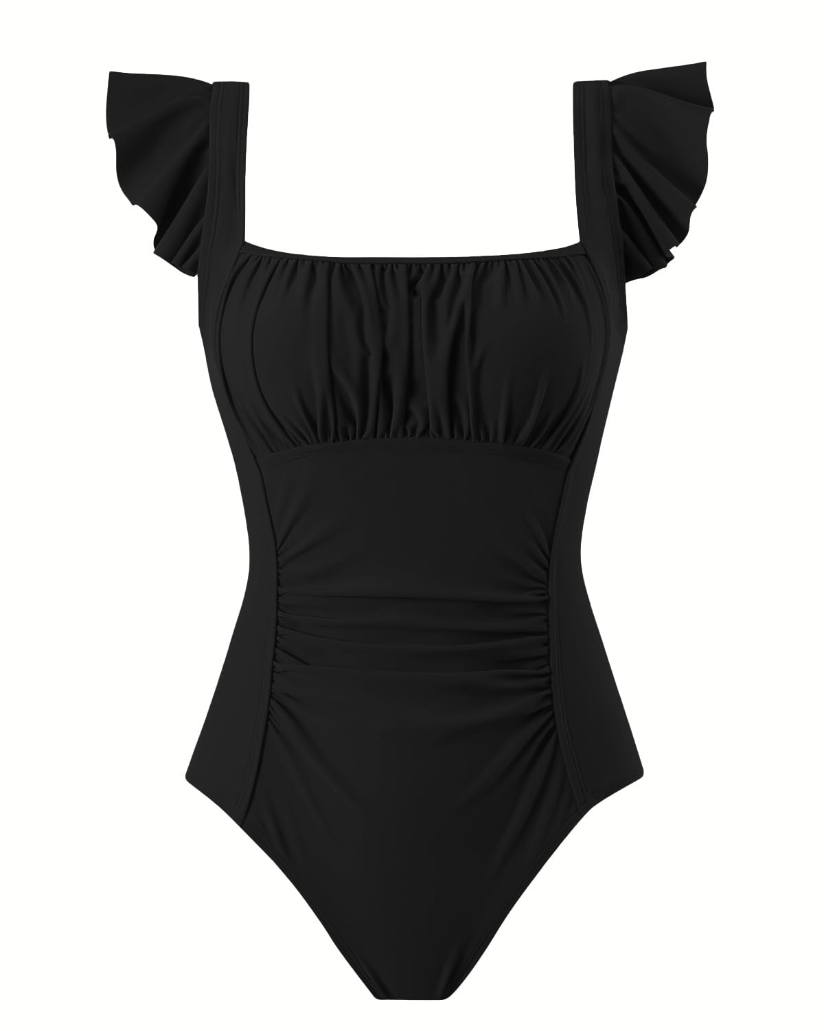 TcIFE Costume da Bagno Intero da Donna con Volant e Controllo della Pancia, Monokini Senza Schienale a U