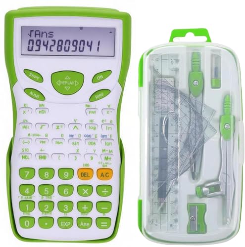 Set di cancelleria di base con calcolatrici scientifiche, goniometro e