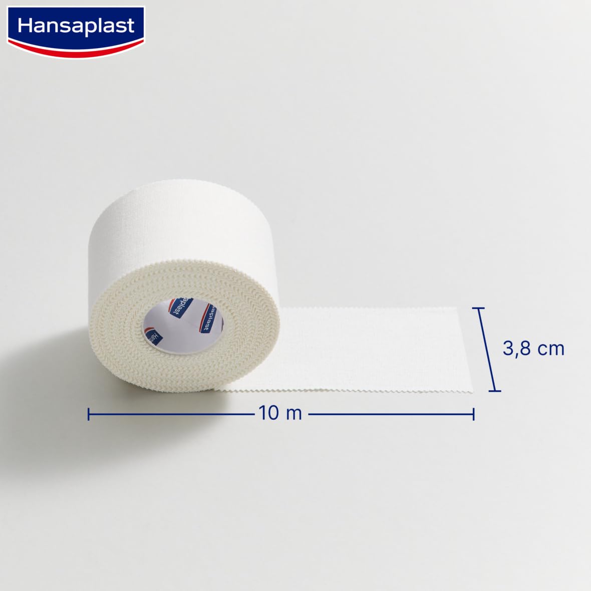 Hansaplast Wytrzymała taśma sportowa (3,8 cm x 10 m), mocna taśma klejąca zapobiega kontuzjom, bez lateksu taśma sportowa zapewnia wsparcie stawów, biała