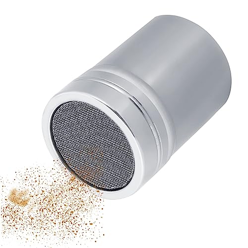 Stainless Steel Powder Sugar Shaker with Lid, Stainless Steel Fine Mesh Shaker, Powder Sugar Shaker Duster for Cinnamon Cocoa Flour Chocolate Shaker(S)