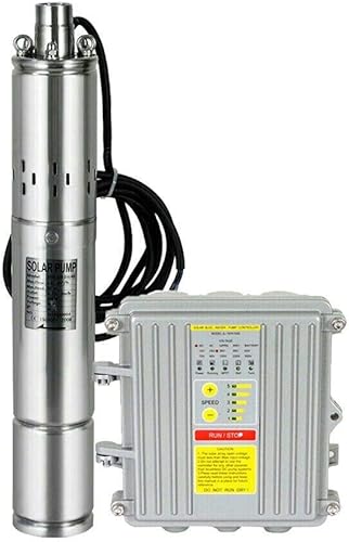 Bomba de agua solar de acero inoxidable de 36 V 400 W, bomba de agua sumergible solar para fábricas, tierras de cultivo, uso de riego (36 V, 400 W,