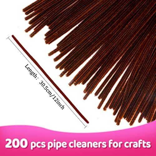 Image of Praisebank Brown Pipe Cleaners for Crafts, 200pcs