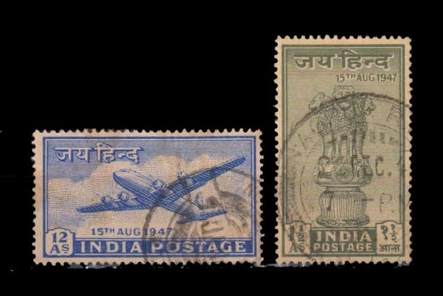 ISC~ India Year Pack 1947, 2 Different, Ashoka Piller and Aircrafts Stamps ~ STAMPEX-picture-30
