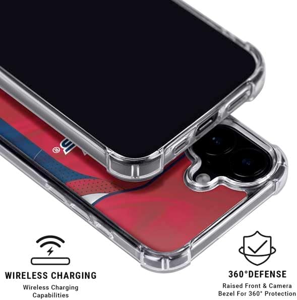 Skinit Clear Phone Case Compatible with iPhone 16 - Officially Licensed NHL Washington Capitals Home Jersey Design