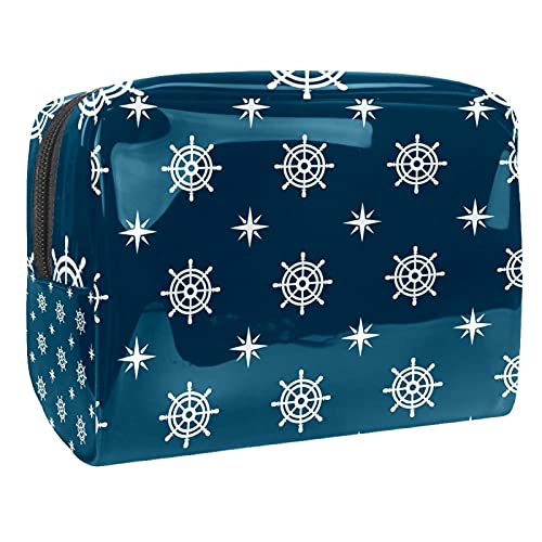 Sac cosmétique portable motif tortue marine et plage multicolore pour femme