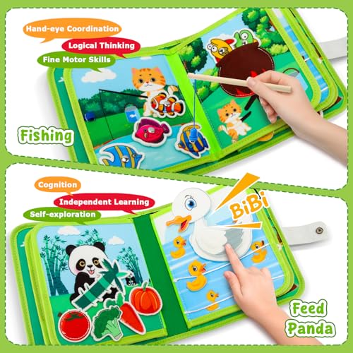 KETIEE Busy Board Busy Book for Toddlers, Baby Montessori Toys Sensory Toys Educational Airplane Car Activities Board Fine Motor Skills Learning Travel Toys Gifts for 1 2 3 4 Year Old Boys Girls - Image 8