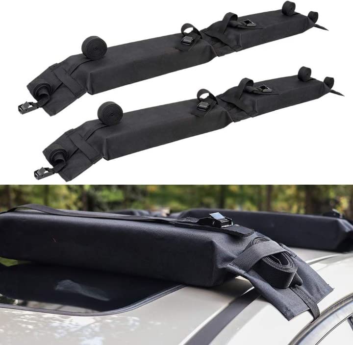 SS KAYAKUniversal Car Roof Rack, 60KG Loads/Foldable Roof Rack Pads, Auto Outdoor Roof Top Luggage Baggage Carrier Soft Rack