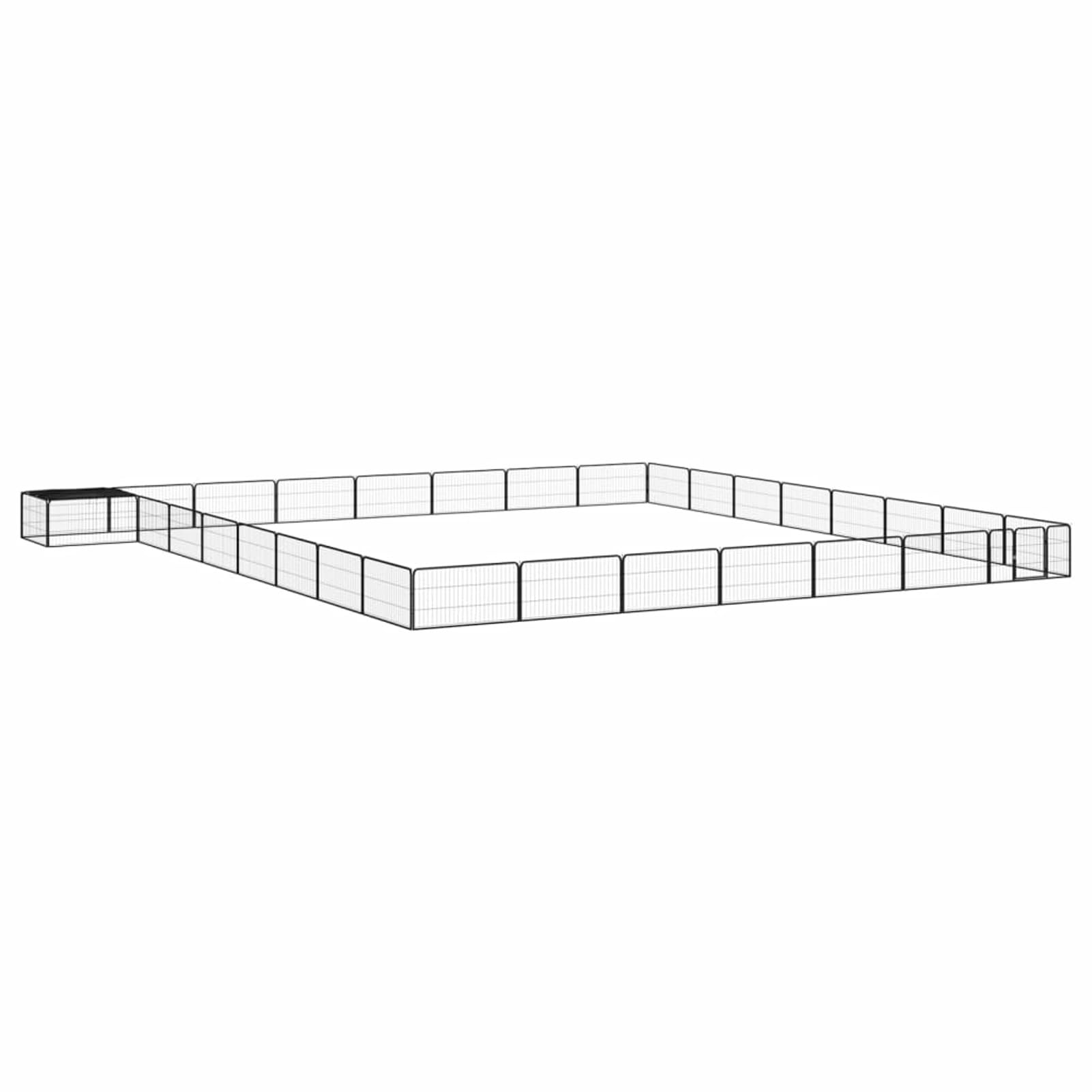 Homgoday Gabbia Cane,Box Cani 32 Pannelli Nero 100x50 cm Acciaio Verniciato Polvere,Gabbia Cane Gabbia per Cani da Interno Kennel per Cani Gabbie per Cani Recinto per Cani da Esterno r1