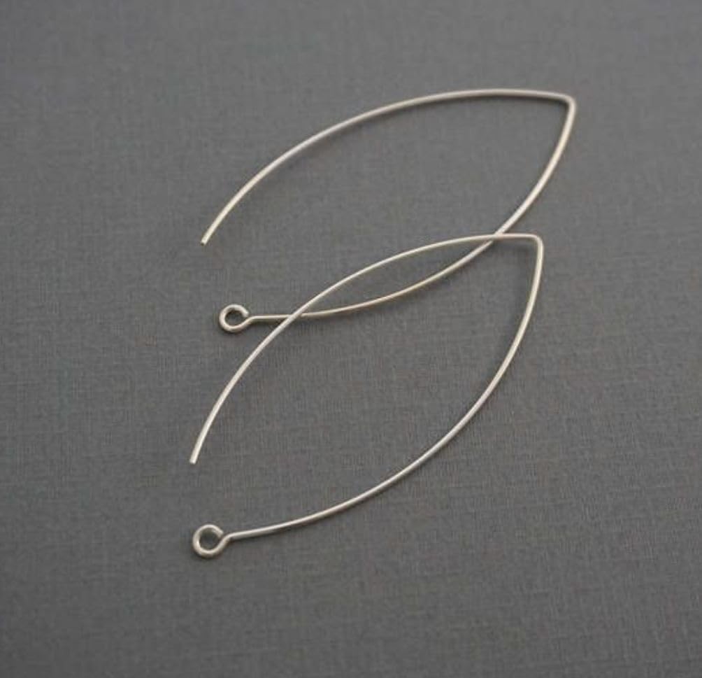 100pcs Adabele 316 Grade Surgical Stainless Steel Hypoallergenic Marquise Earring Hooks 45mm Long V Shape Ear Wire (Wire 0.7mm/21 Gauge) for Earrings Making SEF247 - Image 2