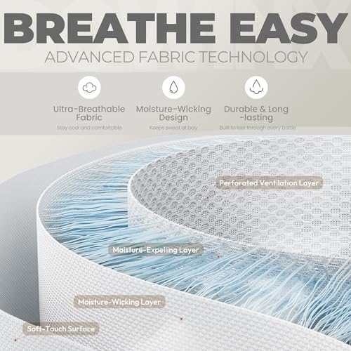 Dowinx Gaming Chair Fabric with Pocket Spring Cushion, Massage Game Chair Cloth with Headrest, Ergonomic Computer Chair with Footrest 290LBS, Black and Grey - Image 6