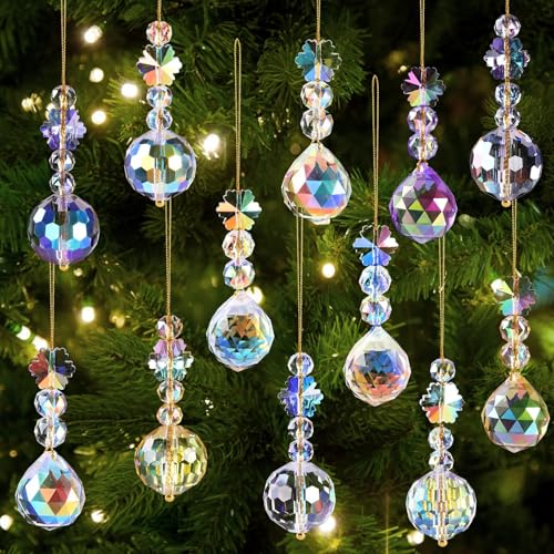 XIMISHOP 12 Stück Weihnachten Kristall Ornament,Acryl Weihnachtsbaum...