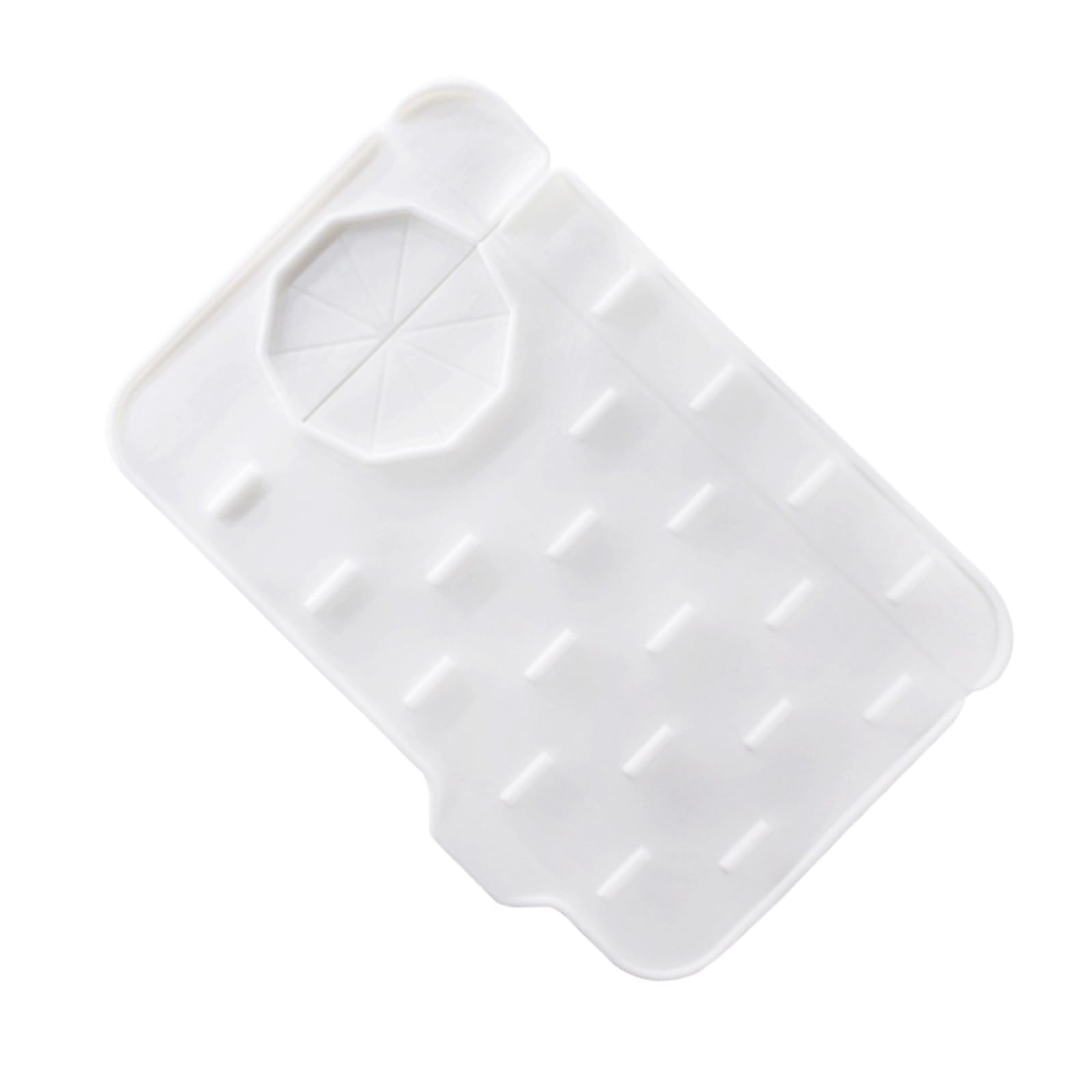 Silicone Sink Splashes Guard Mat Soap Faucet Handle Drip Catch Holder for Bathroom and Kitchen Countertop Accessories Gray Silicone