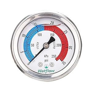 Watflow 5,1 cm Poolfilter Manometer