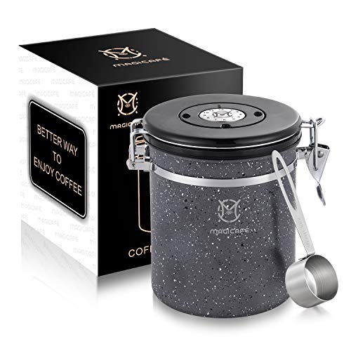 Magicafé Ground Coffee Container Airtight - with Co2 Valve Coffee Bean Storage Container