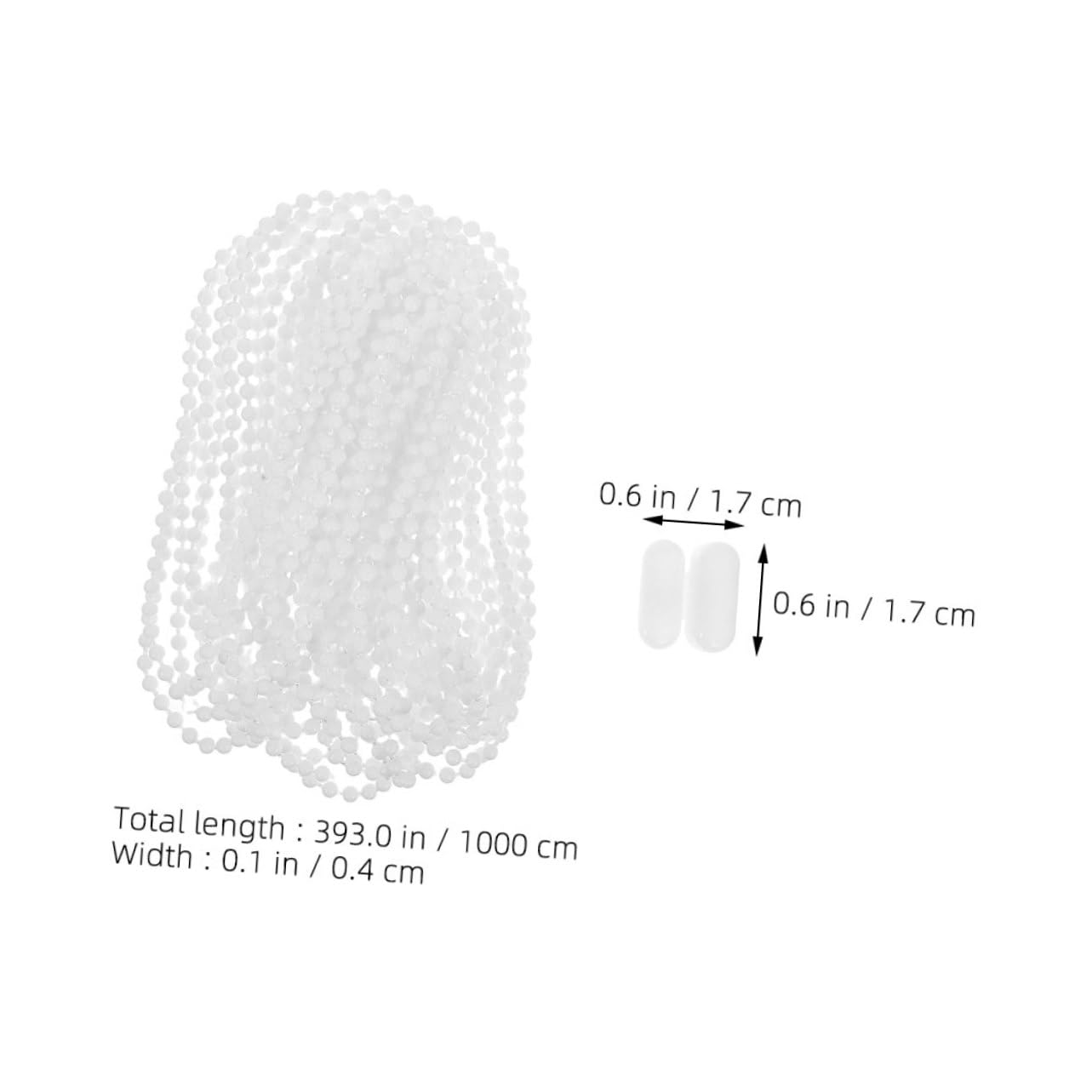 ERINGOGO 2Set Roller Blind Bead Chain Cord with Connectors Fitting for Vertical Roller Blinds Smooth for Living Bedroom Bathroom Decor
