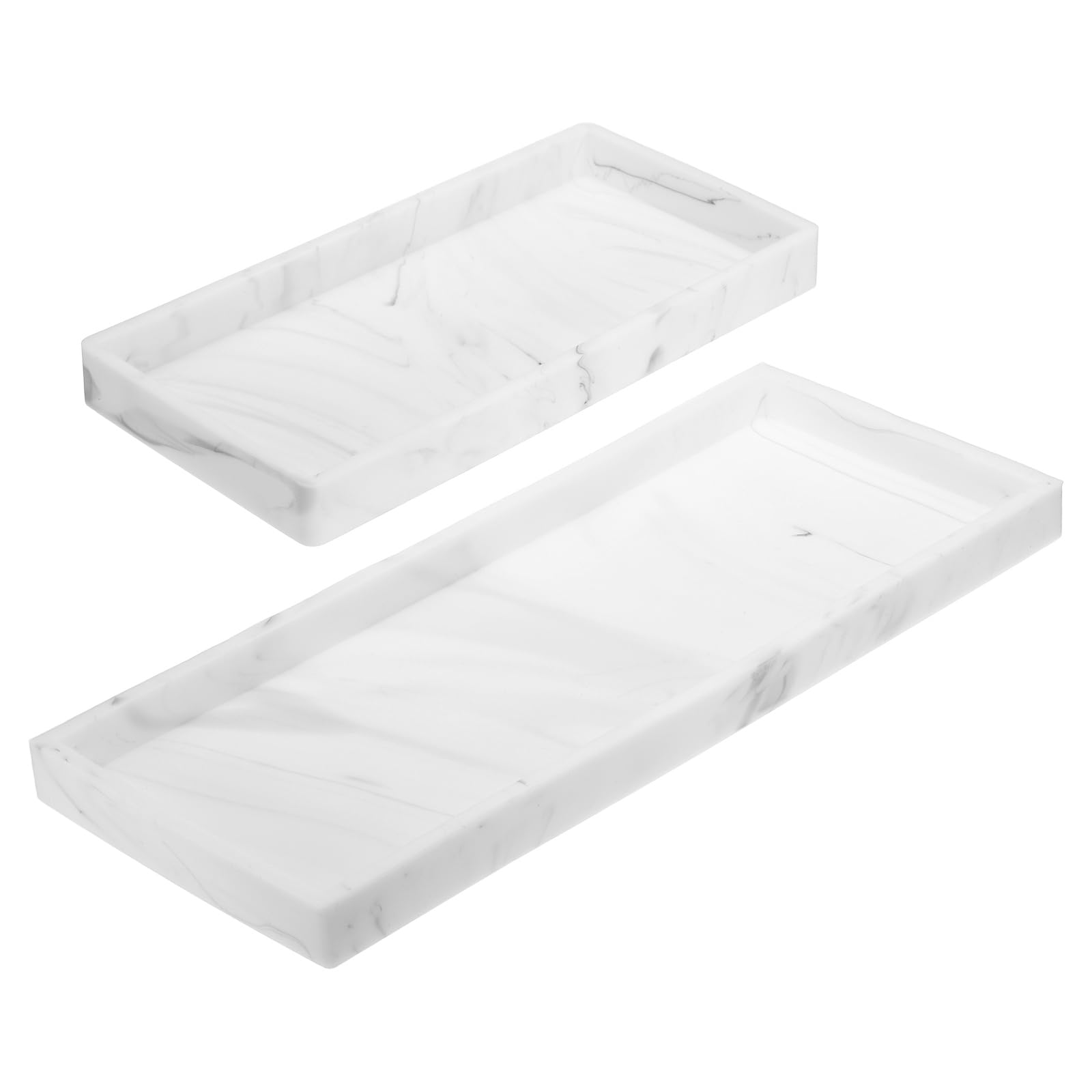 Plateau de courtoisie de salle de bain incassable uxcell blanc marbre pour bougies
