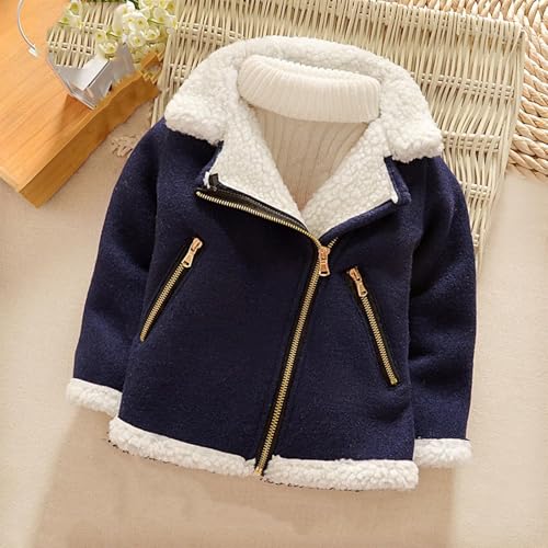 Girl Chunky Sherpa Lined Coats Irregular Zipper Long Sleeve Jacket Winter Fall Keep Warm Jackets 2025 Thicken Coat2