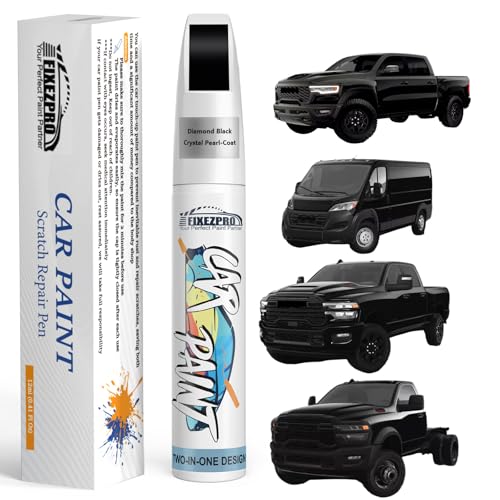Image of Diamond Black Crystal Pearl-Coat(PXJ /KXJ) Touch Up Paint for Ram, Exact Color Match Car Paint Scratch Repair Remover Pen Kit Fix Vehicle Chips and Automotive Nicks Scuff